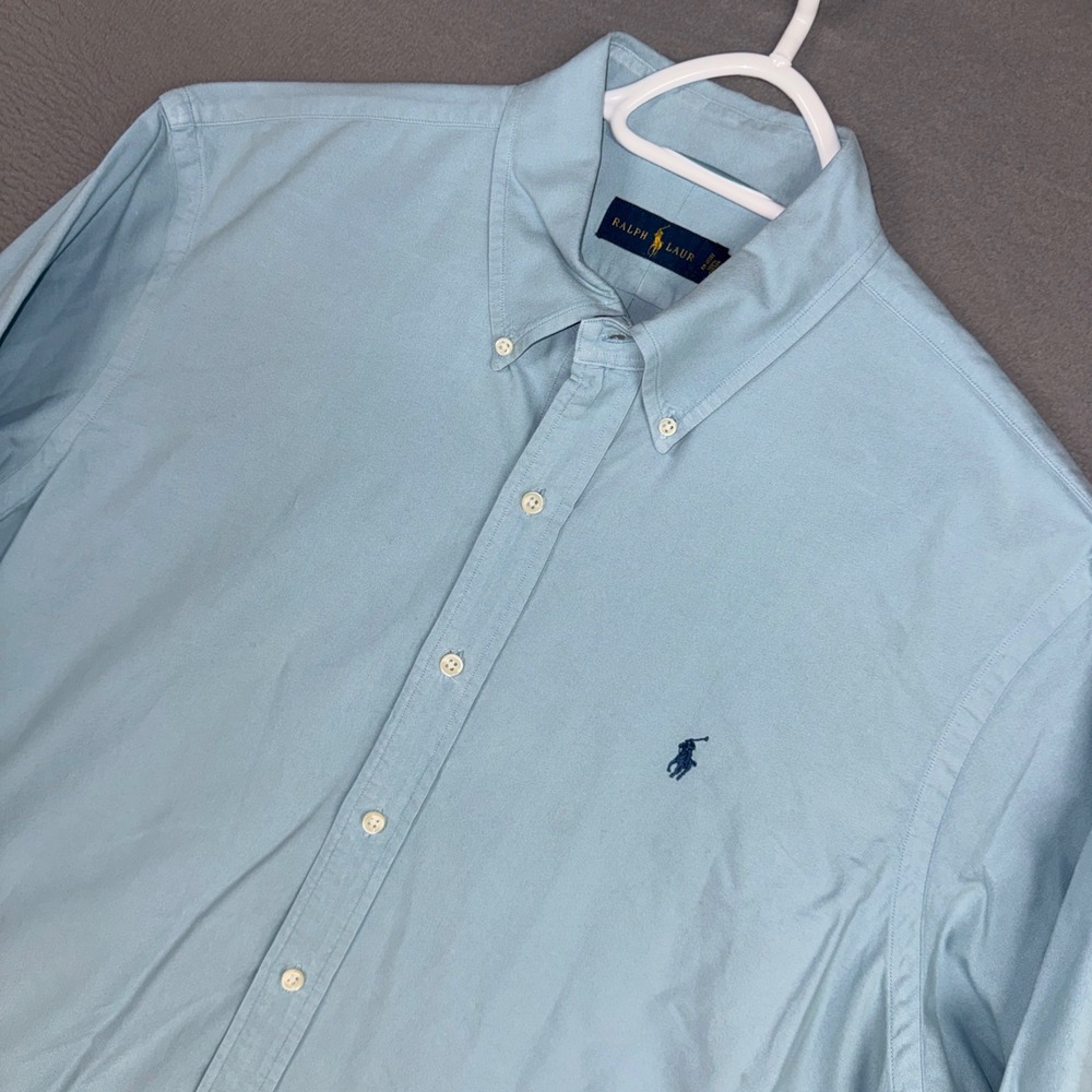 Ralph Lauren Shirt Mens XL Light Blue Classic Long Sleeve Pony Logo Button Down